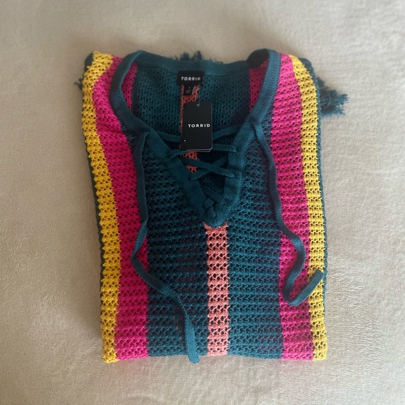 Torrid Pullover Striped V-Neck Sweater - Sizes 1X, 2X, 3X - Picture 10 of 13